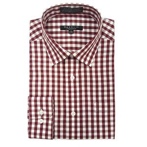 Marquis Burgundy Gingham Long Sleeve 2XL 18-18.5